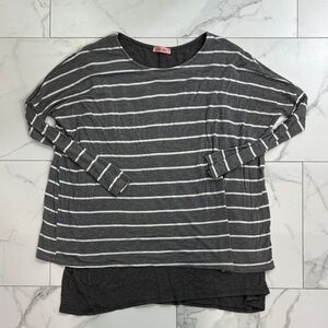 Hello MIZ Charcoal Long Sleeve Top